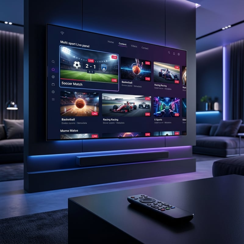 A flat screen TV with a remote control on a table.