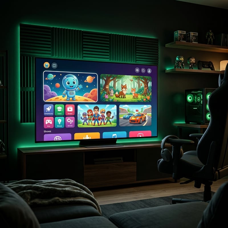 A large flat screen TV with a game on it.