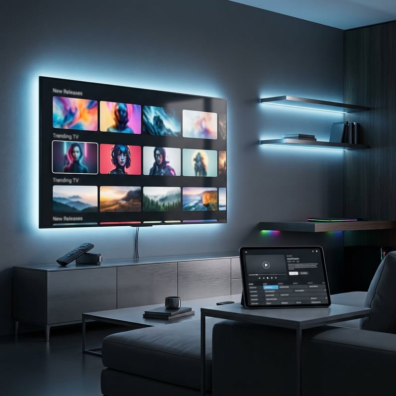 A large flat screen TV with a laptop on top of it.