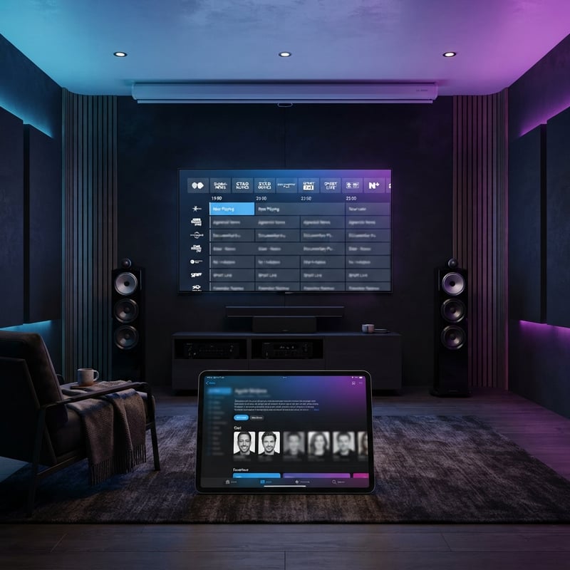 A large flat screen TV with a laptop in front of it.