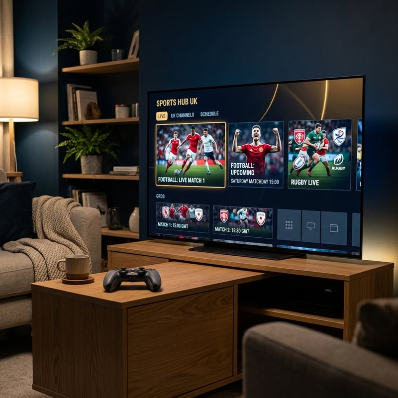 A large flat screen TV displaying a sports channel.