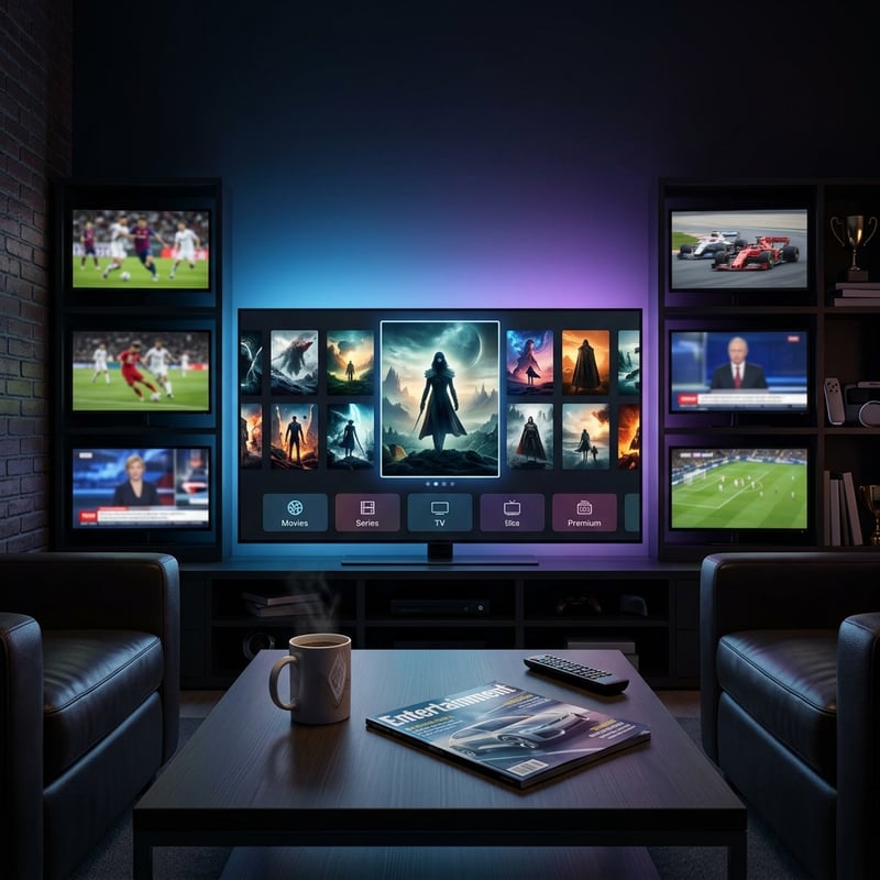 A living room with a flat screen TV and a magazine on a coffee table.
